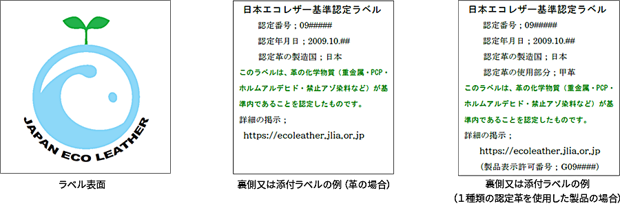 JESラベル使用における認定番号などの表示方法